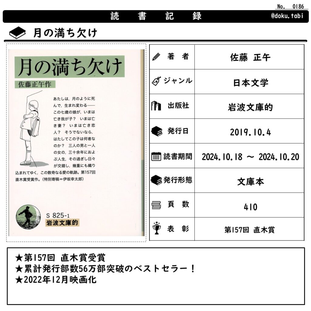 月の満ち欠け:読書記録