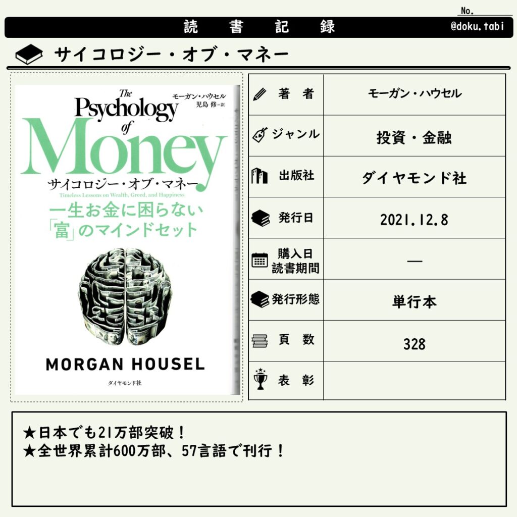 サイコロジー・オブ・マネー：書籍情報